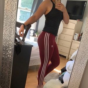 Maroon/ burgundy adidas workout pants/ leggings